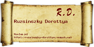 Ruzsinszky Dorottya névjegykártya