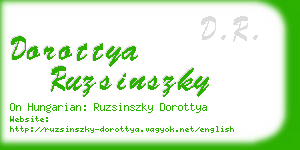 dorottya ruzsinszky business card